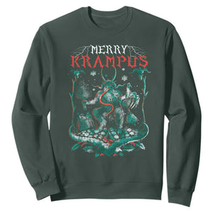 Horror Christmas Merry Krampus Sweatshirt TS09 Dark Forest Green Print Your Wear