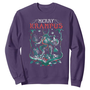 Horror Christmas Merry Krampus Sweatshirt TS09 Purple Print Your Wear