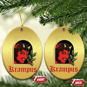 Horror Christmas Female Krampus Christmas Ornament TS09 Oval Gold Print Your Wear