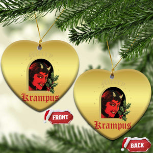 Horror Christmas Female Krampus Christmas Ornament TS09 Heart Gold Print Your Wear