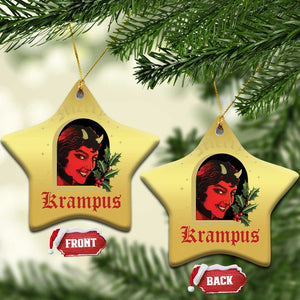 Horror Christmas Female Krampus Christmas Ornament TS09 Star Gold Print Your Wear