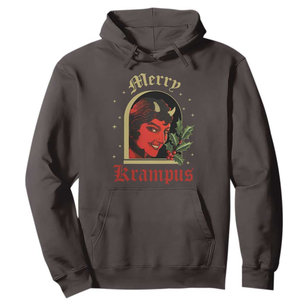 Horror Christmas Female Krampus Hoodie TS09 Dark Chocolate Print Your Wear