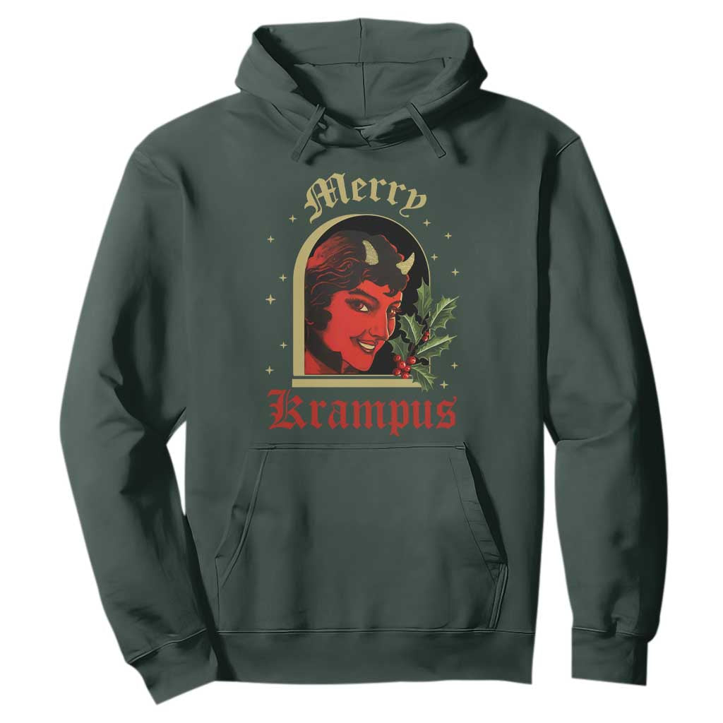 Horror Christmas Female Krampus Hoodie TS09 Dark Forest Green Print Your Wear
