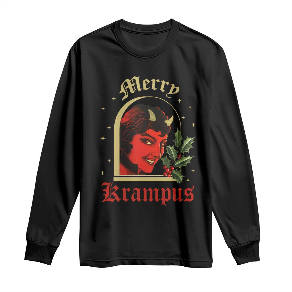 Horror Christmas Female Krampus Long Sleeve Shirt TS09 Black Print Your Wear