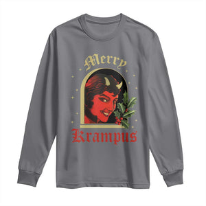 Horror Christmas Female Krampus Long Sleeve Shirt TS09 Charcoal Print Your Wear