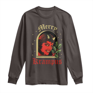 Horror Christmas Female Krampus Long Sleeve Shirt TS09 Dark Chocolate Print Your Wear