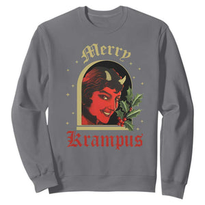 Horror Christmas Female Krampus Sweatshirt TS09 Charcoal Print Your Wear