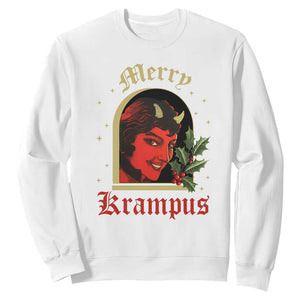 Horror Christmas Female Krampus Sweatshirt TS09 White Print Your Wear