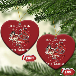 Funny Xmas Christmas Ornament Hide Your Wife From Krampus TS09 Heart Red Print Your Wear