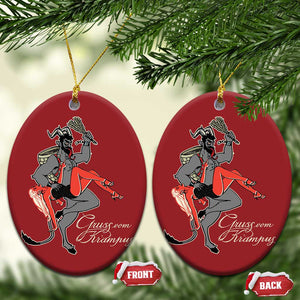 Funny Christmas Gruss Vom Krampus Christmas Ornament TS09 Oval Red Print Your Wear