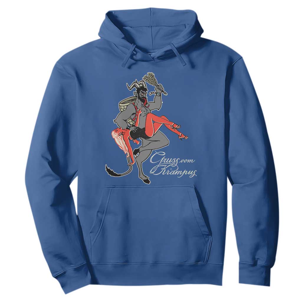 Funny Christmas Gruss Vom Krampus Hoodie TS09 Royal Blue Print Your Wear