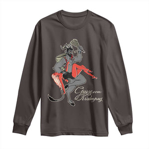 Funny Christmas Gruss Vom Krampus Long Sleeve Shirt TS09 Dark Chocolate Print Your Wear