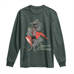 Funny Christmas Gruss Vom Krampus Long Sleeve Shirt TS09 Dark Forest Green Print Your Wear