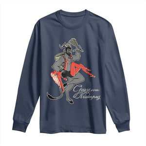 Funny Christmas Gruss Vom Krampus Long Sleeve Shirt TS09 Navy Print Your Wear