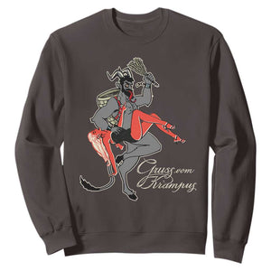 Funny Christmas Gruss Vom Krampus Sweatshirt TS09 Dark Chocolate Print Your Wear