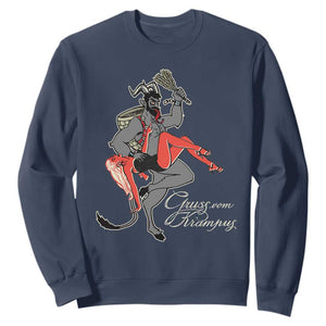 Funny Christmas Gruss Vom Krampus Sweatshirt TS09 Navy Print Your Wear