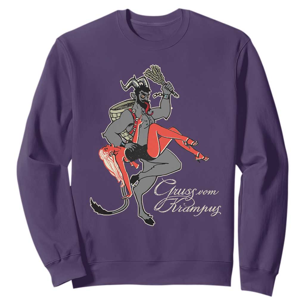 Funny Christmas Gruss Vom Krampus Sweatshirt TS09 Purple Print Your Wear