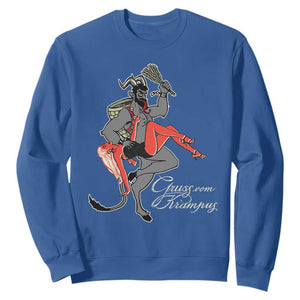 Funny Christmas Gruss Vom Krampus Sweatshirt TS09 Royal Blue Print Your Wear