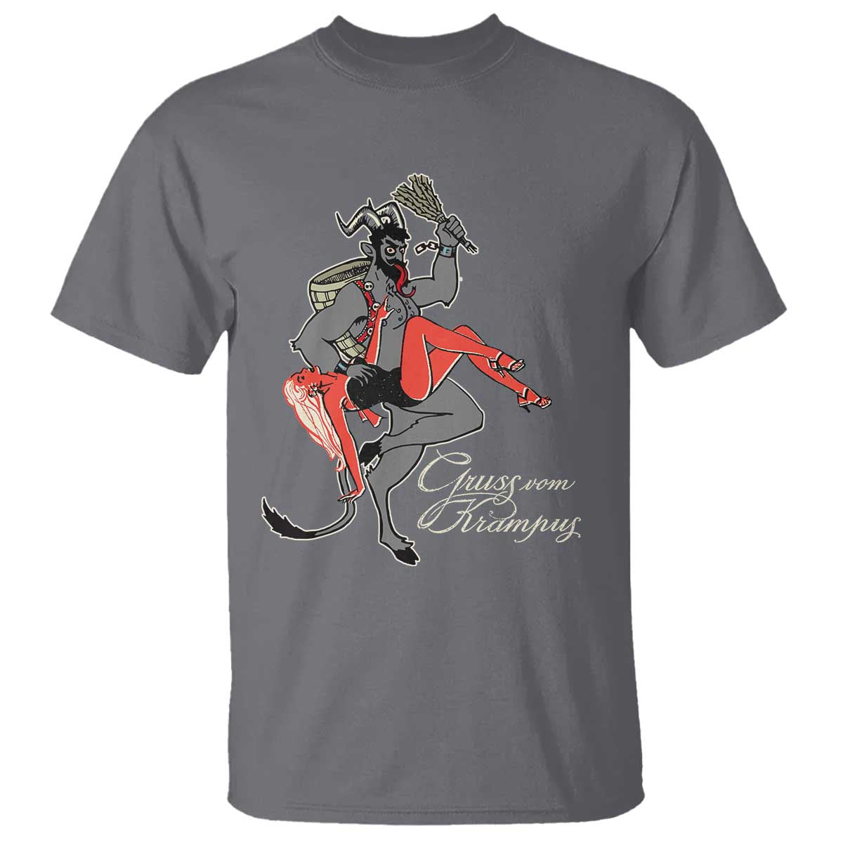 Funny Christmas Gruss Vom Krampus T Shirt TS09 Charcoal Print Your Wear