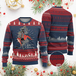 Funny Xmas Gruss Vom Krampus Ugly Christmas Sweater TS09 Burgundy Print Your Wear