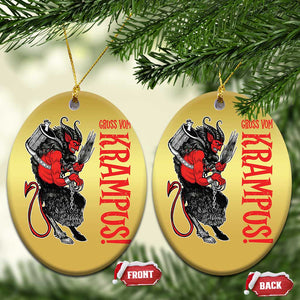 Horror Christmas Gruss Vom Krampus Christmas Ornament TS09 Oval Gold Print Your Wear