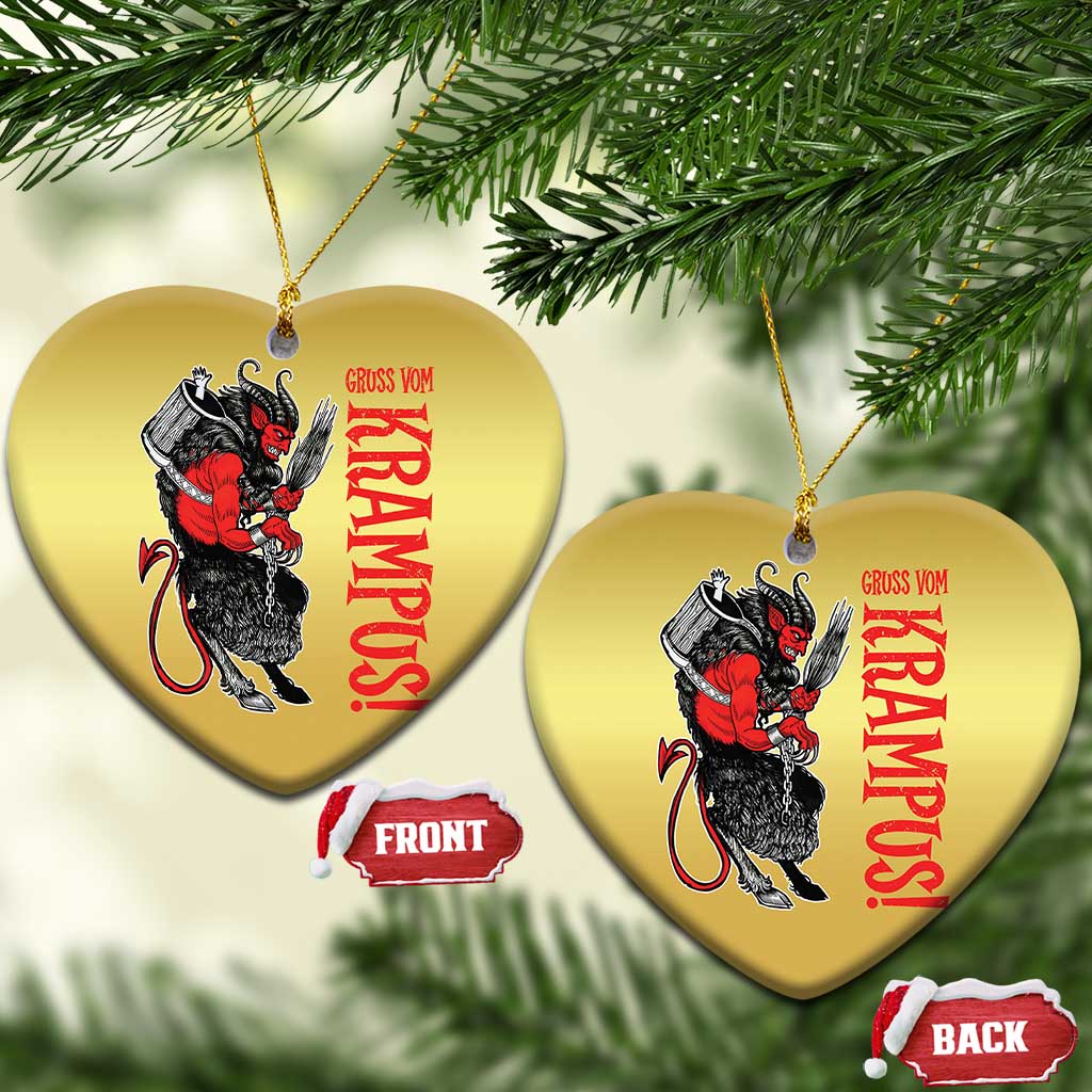 Horror Christmas Gruss Vom Krampus Christmas Ornament TS09 Heart Gold Print Your Wear