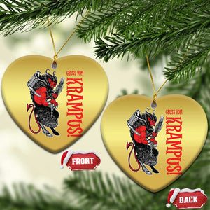 Horror Christmas Gruss Vom Krampus Christmas Ornament TS09 Heart Gold Print Your Wear