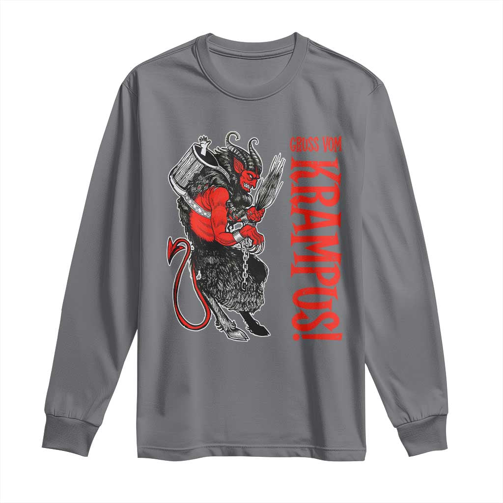 Horror Christmas Gruss Vom Krampus Long Sleeve Shirt TS09 Charcoal Print Your Wear