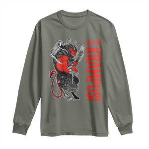 Horror Christmas Gruss Vom Krampus Long Sleeve Shirt TS09 Military Green Print Your Wear