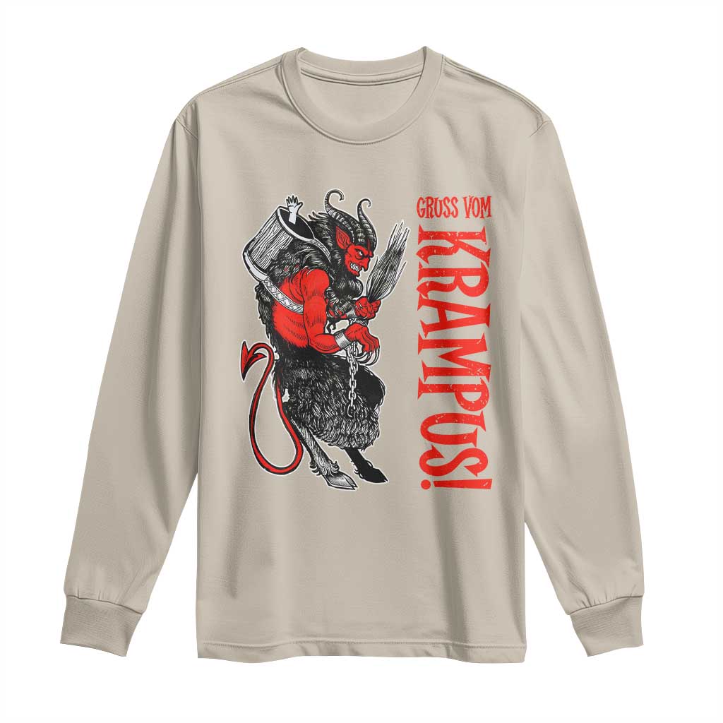 Horror Christmas Gruss Vom Krampus Long Sleeve Shirt TS09 Sand Print Your Wear