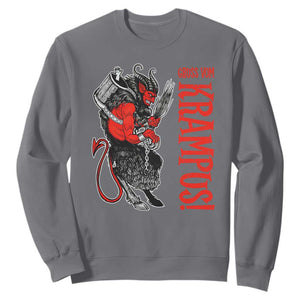 Horror Christmas Gruss Vom Krampus Sweatshirt TS09 Charcoal Print Your Wear