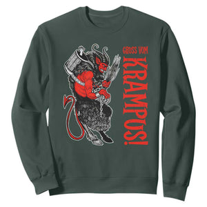 Horror Christmas Gruss Vom Krampus Sweatshirt TS09 Dark Forest Green Print Your Wear