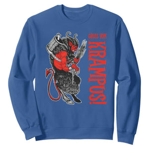 Horror Christmas Gruss Vom Krampus Sweatshirt TS09 Royal Blue Print Your Wear