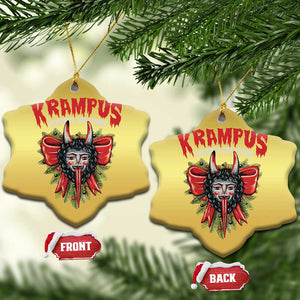 Xmas Krampus Christmas Ornament Season Greeting Coquette Bow Krampus TS09 Snow Flake Gold Print Your Wear