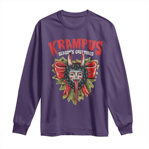 Christmas Krampus Long Sleeve Shirt Season Greeting Coquette Bow Krampus TS09 Purple Print Your Wear