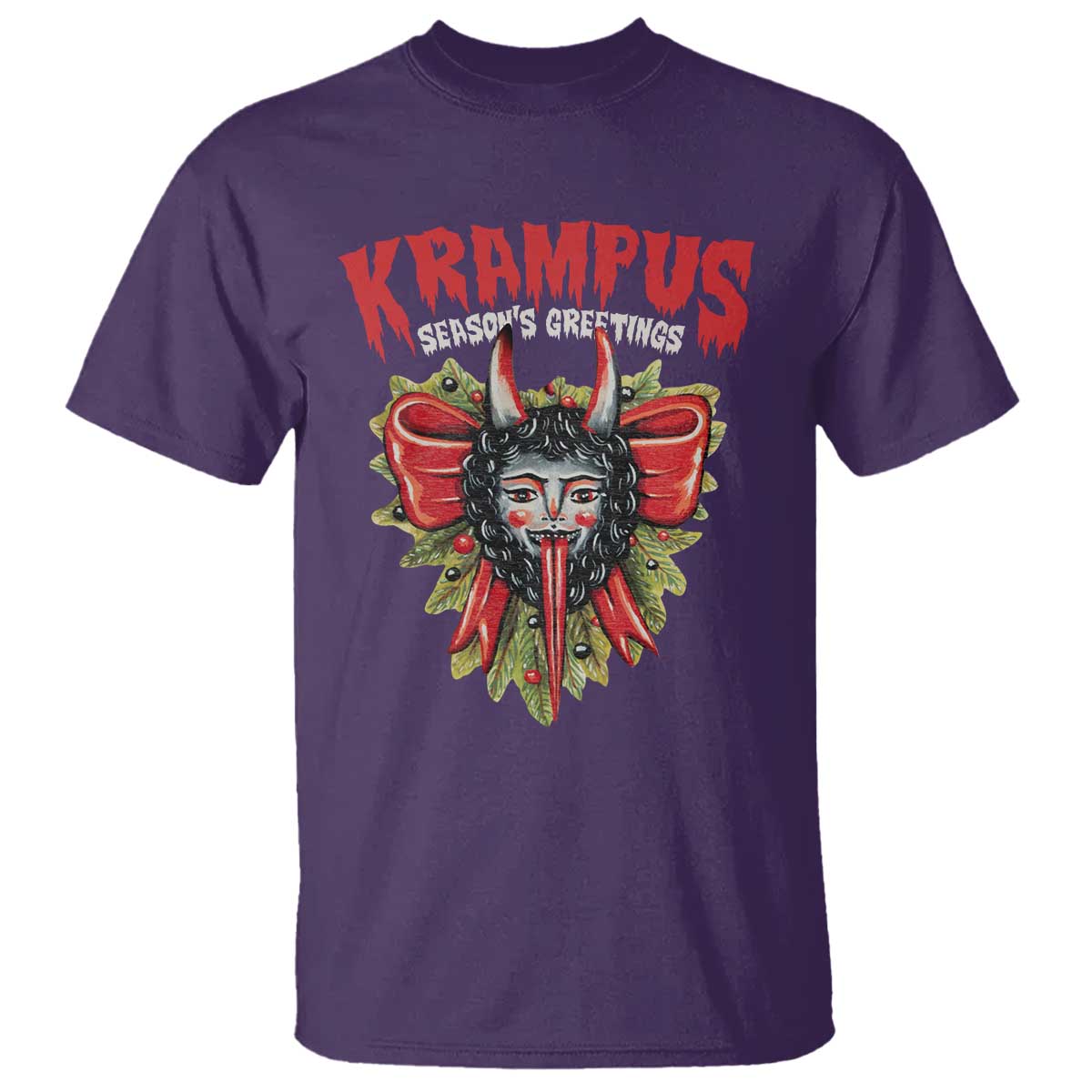 Christmas Krampus T Shirt Season Greeting Coquette Bow Krampus TS09 Purple Print Your Wear