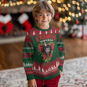 Xmas Krampus Ugly Christmas Sweater Season Greeting Coquette Bow Krampus TS09 Christmas Print Your Wear