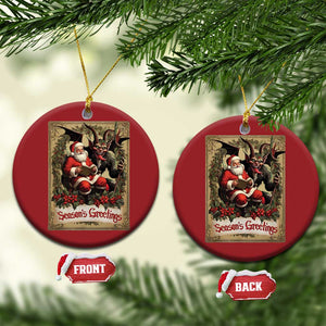 Xmas Krampus Christmas Ornament Season Greeting Vintage Tarot Card TS09 Circle Red Print Your Wear