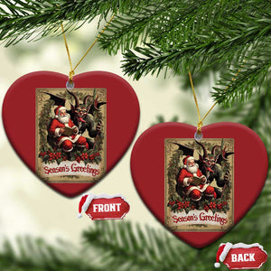 Xmas Krampus Christmas Ornament Season Greeting Vintage Tarot Card TS09 Heart Red Print Your Wear