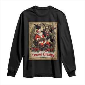 Christmas Krampus Long Sleeve Shirt Season Greeting Vintage Tarot Card TS09 Black Print Your Wear