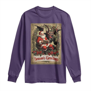 Christmas Krampus Long Sleeve Shirt Season Greeting Vintage Tarot Card TS09 Purple Print Your Wear