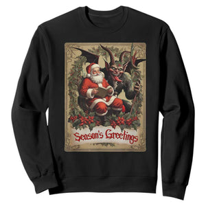 Christmas Krampus Sweatshirt Season Greeting Vintage Tarot Card TS09 Black Print Your Wear