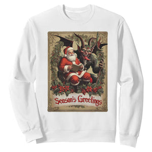 Christmas Krampus Sweatshirt Season Greeting Vintage Tarot Card TS09 White Print Your Wear