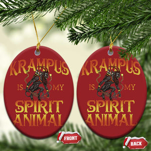 Xmas Krampus is My Spirit Animal Christmas Ornament TS09 Oval Red Print Your Wear