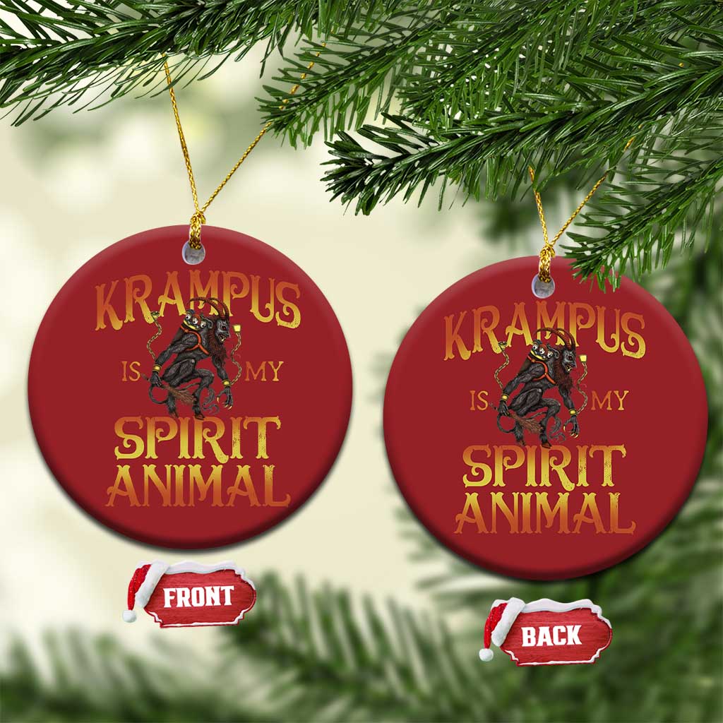 Xmas Krampus is My Spirit Animal Christmas Ornament TS09 Circle Red Print Your Wear