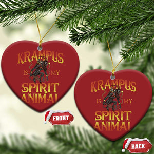 Xmas Krampus is My Spirit Animal Christmas Ornament TS09 Heart Red Print Your Wear