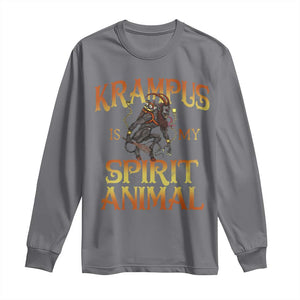 Christmas Krampus is My Spirit Animal Long Sleeve Shirt TS09 Charcoal Print Your Wear