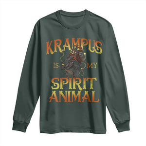 Christmas Krampus is My Spirit Animal Long Sleeve Shirt TS09 Dark Forest Green Print Your Wear