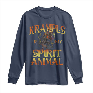 Christmas Krampus is My Spirit Animal Long Sleeve Shirt TS09 Navy Print Your Wear