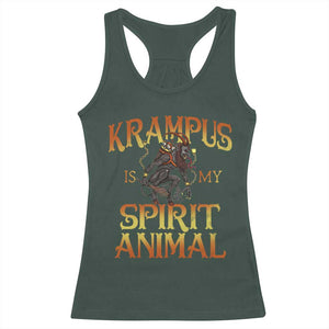 Christmas Krampus is My Spirit Animal Racerback Tank Top TS09 Dark Forest Green Print Your Wear
